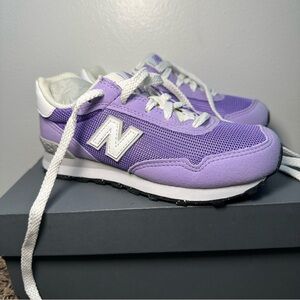 New Balance Kids Lavender and White Sneakers